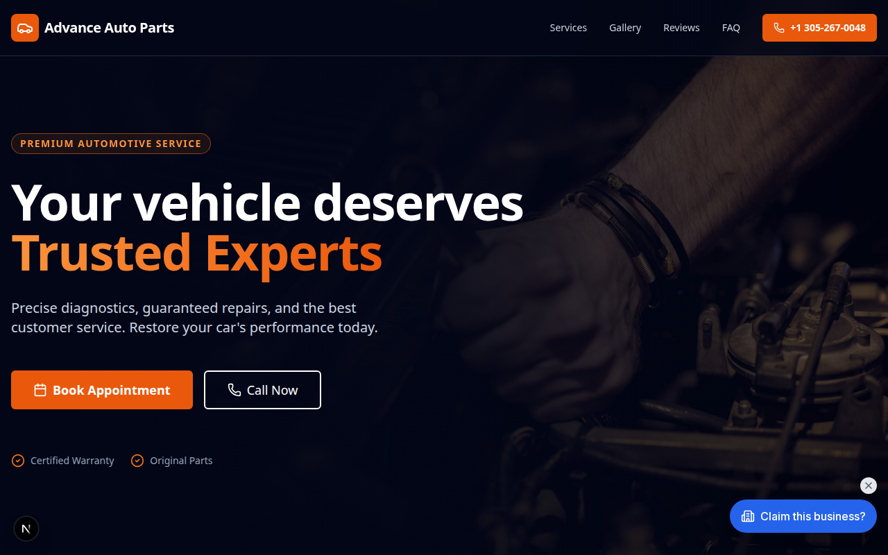 Advance Auto Parts website design