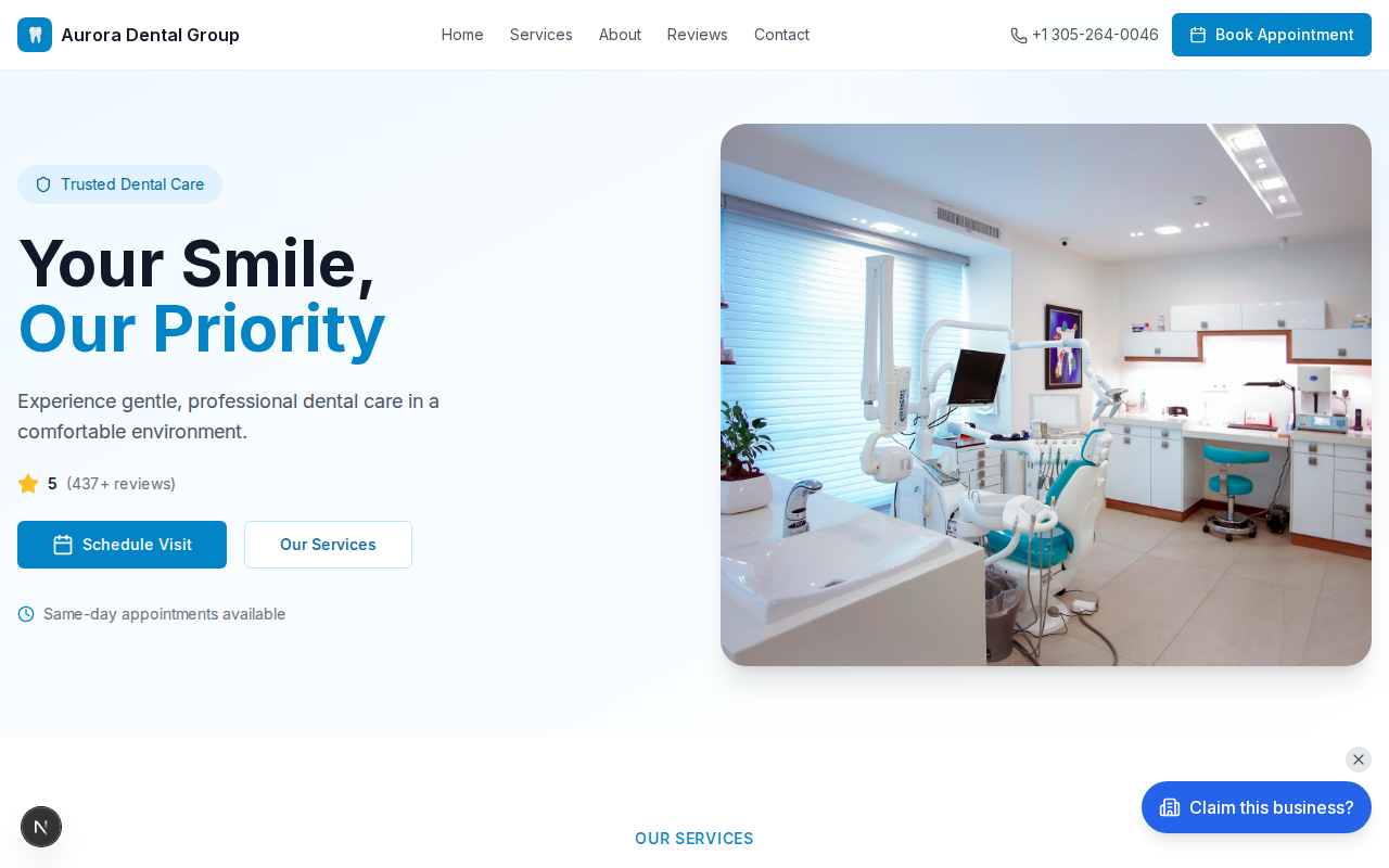 Family Dental Care website design