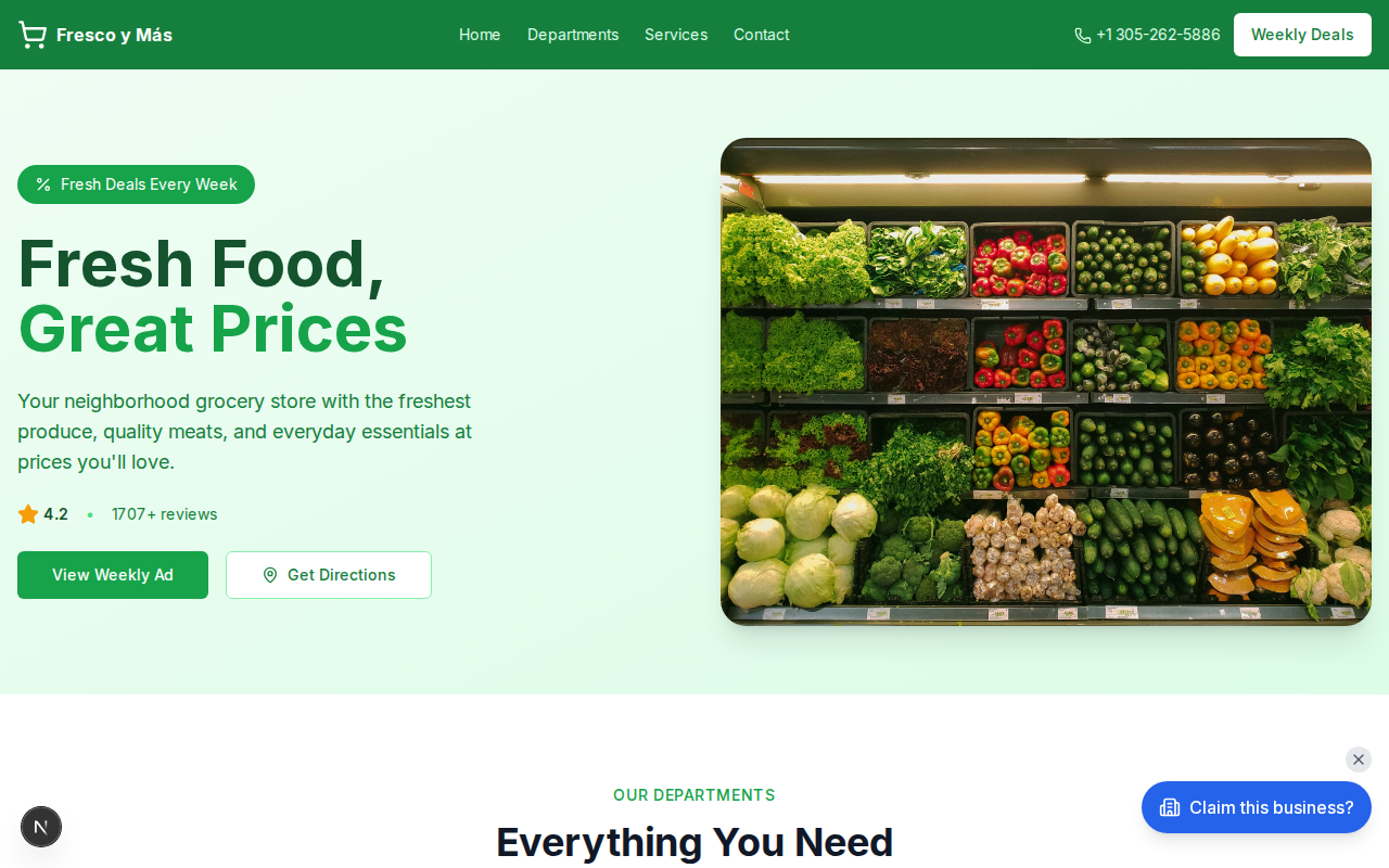 Fresh Market Grocery website design
