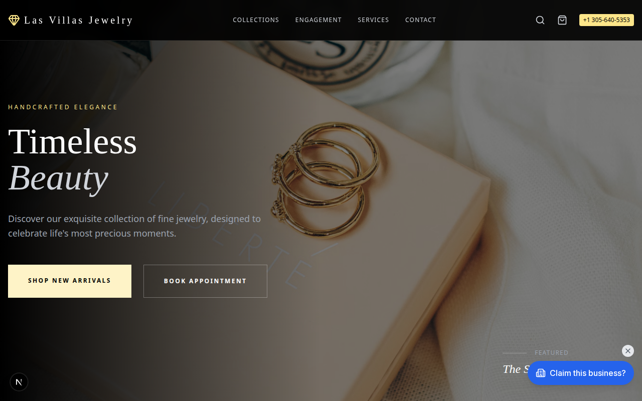 Las Villas Jewelry website design