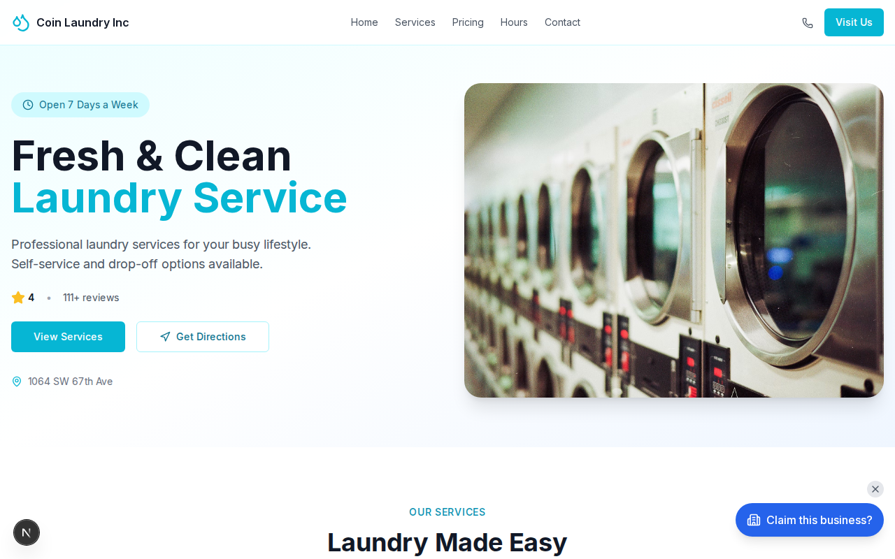 Clean &amp; Fresh Laundry website design