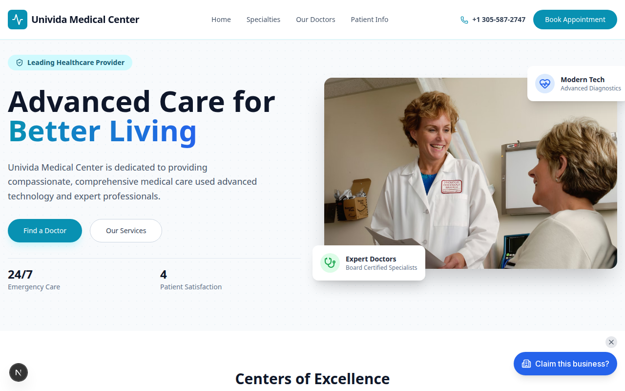 MedCenter Clinic website design