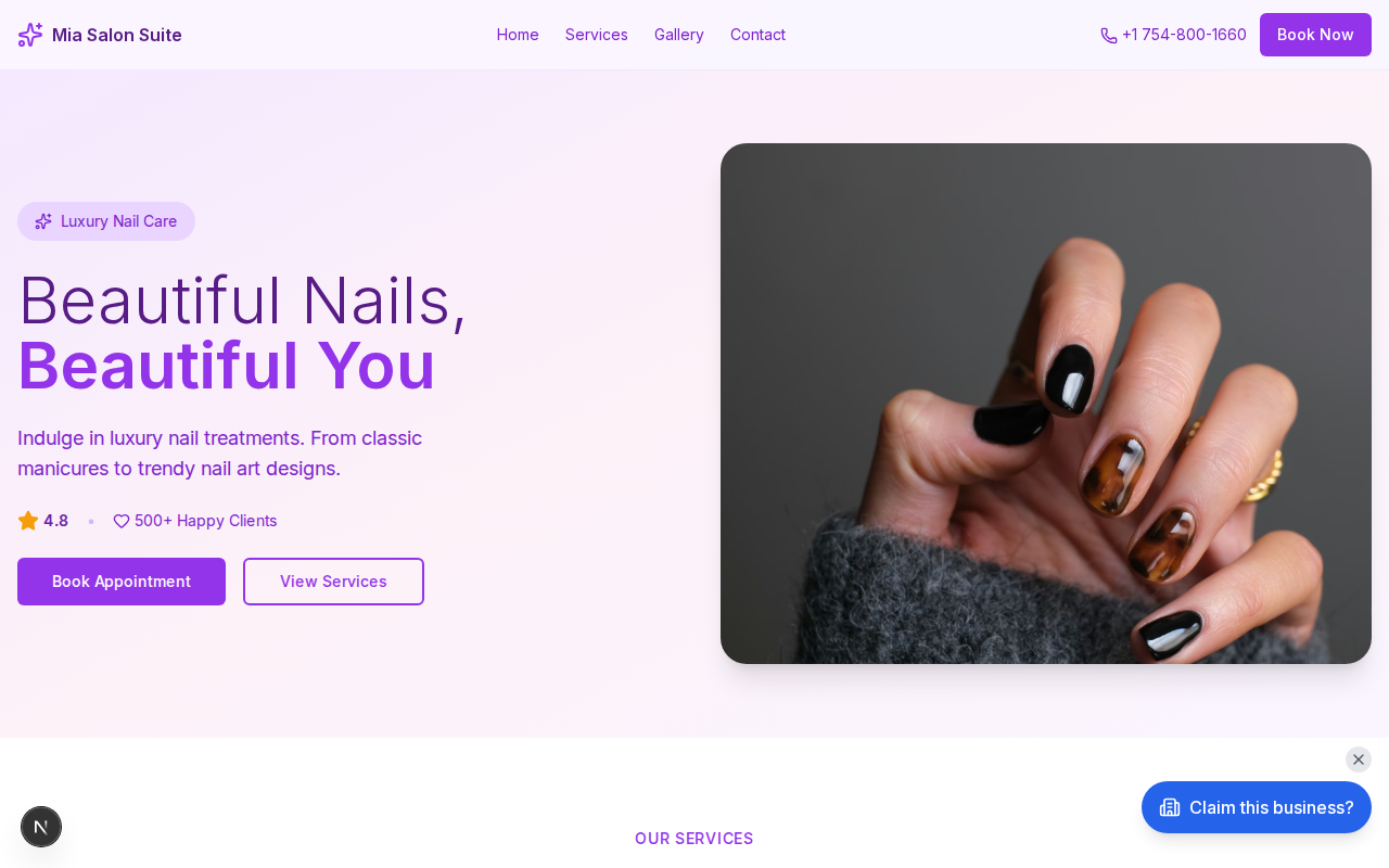Nail Spa Studio website design
