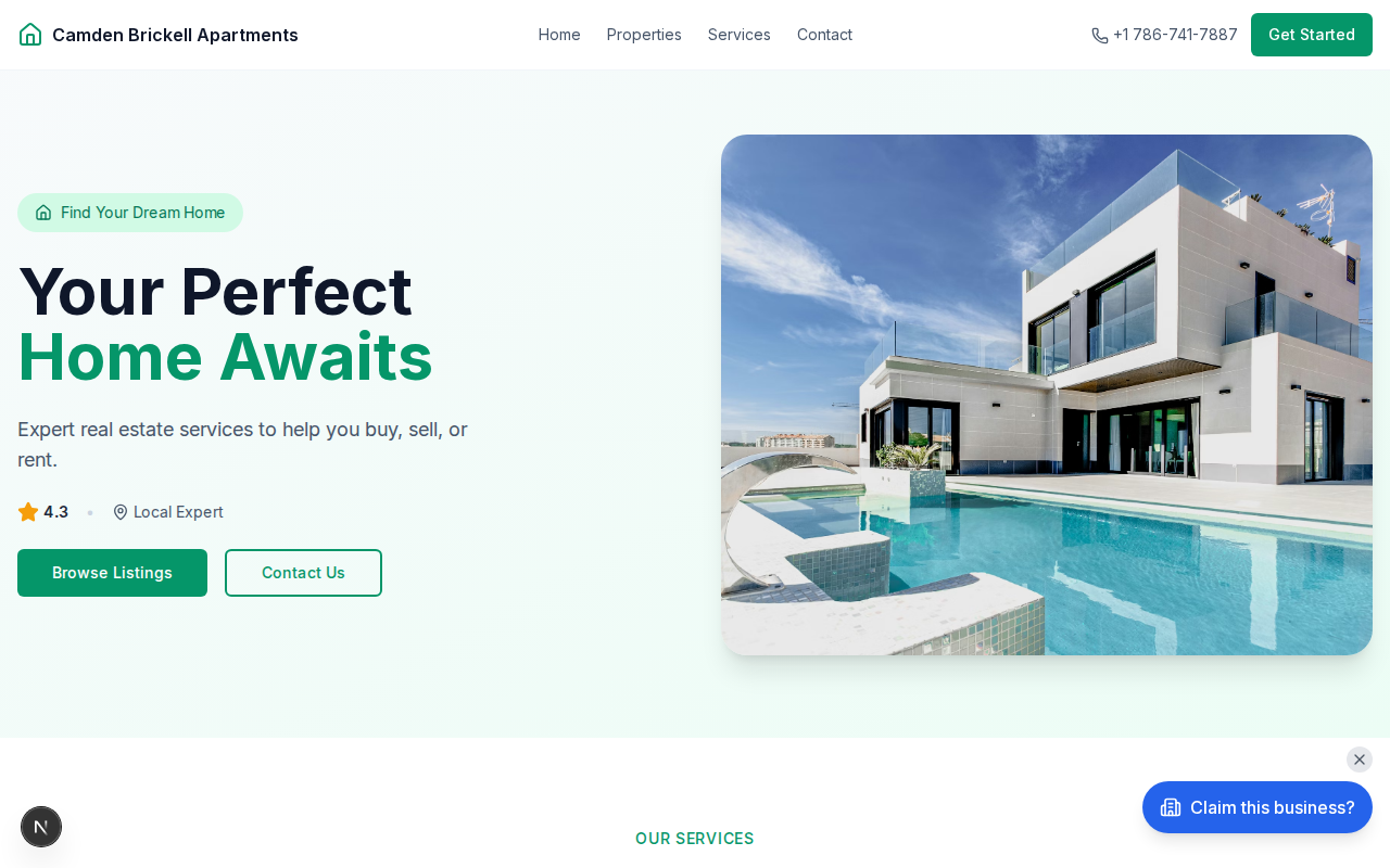 Camden Brickel Apartments website design